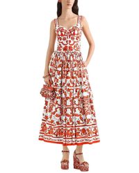 Dolce & Gabbana - Sweet Heart Neck Midi Dress - Lyst