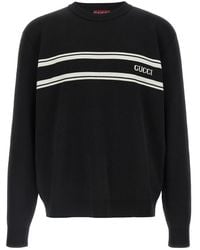 Gucci - Silk Cotton Sweater With Intarsia - Lyst