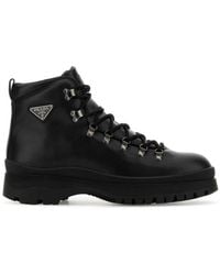 Prada - Leather Ankle Boots - Lyst