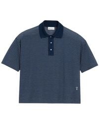 Ami Paris - Shirt Collar Striped Polo - Lyst