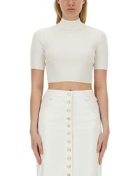 Courreges - Ribbed Fitted Crop Top - Lyst