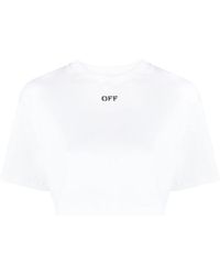 Off-White c/o Virgil Abloh - Cropped T-Shirt With Logo - Lyst