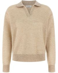 Brunello Cucinelli - Textured Shirt Collar Polo - Lyst