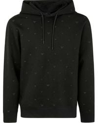 Emporio Armani - Allover Logo Cotton Sweatshirt - Lyst