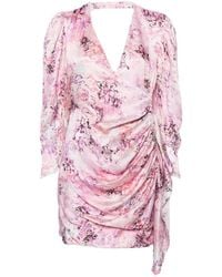 IRO - Floral Print Silk Short Dress - Lyst