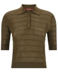 Max Mara - Shirt Collar Striped Polo - Lyst