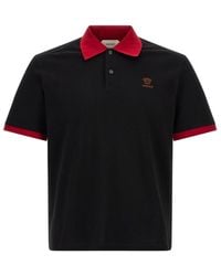 Versace - Solid Shirt Collar Polo - Lyst