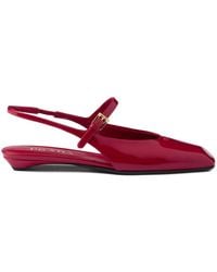 Prada - Mary Jane Patent Pointy-Toe Slingback Ballerina Flat - Lyst
