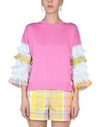 Moschino - Knitted Round Neck Sweater - Lyst