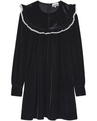 Ganni - Round Neck Mini Dress - Lyst