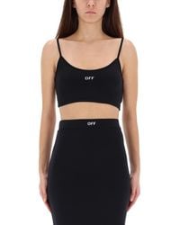 Off-White c/o Virgil Abloh - Logo Scoop Neck Top - Lyst