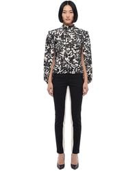 Stella McCartney - Blackwhite Printed Turtle Neck Top - Lyst
