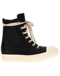 Rick Owens - Blackwhite Lace Up Sneakers - Lyst
