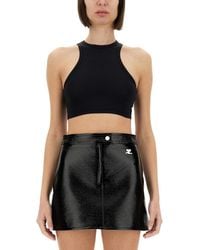 Courreges - Fitted Crop Top With High Neckline - Lyst
