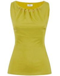 Elisabetta Franchi - Round Neck Sleeveless Top - Lyst
