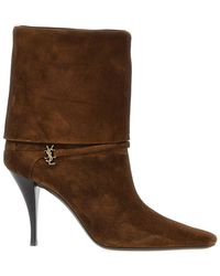 Saint Laurent - Vicky Ankle Boots Calf Leather Bos Taurus - Lyst