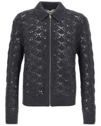 Jil Sander - Openwork Wool Cardigan - Lyst