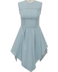 MSGM - Solid Round Neck Mini Dress - Lyst