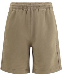 Burberry - Cotton Shorts With Check Trims - Lyst