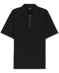 BOSS - Solid Shirt Collar Polo - Lyst