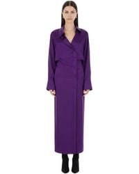 The Attico - Solid Shirt Collar Midi Dress - Lyst