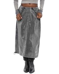 DIESEL - Textured Calf Length Skirt - Lyst