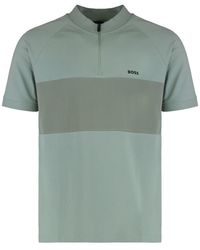 BOSS - Half Zip Logo Polo - Lyst