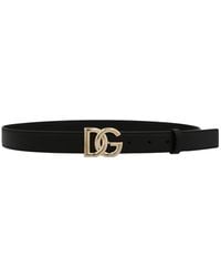 Dolce & Gabbana - Narrow Logo Belt - Lyst