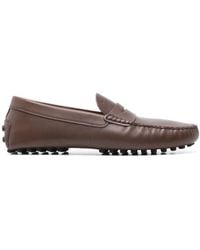 Tod's - Dark Leather Loafers - Lyst