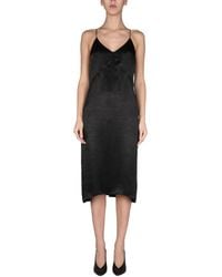 DSquared² - Solid V Neck Midi Dress - Lyst