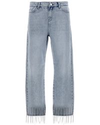 Karl Lagerfeld - Rhinestone Fringed Jeans - Lyst
