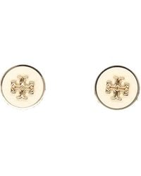 Tory Burch - Golden Logo Stud Earrings - Lyst