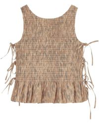 Ganni - Printed Round Neck Top - Lyst