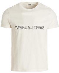 Saint Laurent - Reverse Logo T-Shirt - Lyst
