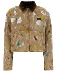 Moschino - Printed Shirt Collar Jacket - Lyst