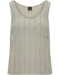 Pinko - Embellished Round Neck Top - Lyst