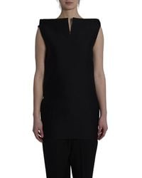 Balenciaga - V Neck Mini Dress - Lyst