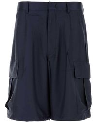 Prada - Dark Silk Bermuda Shorts - Lyst