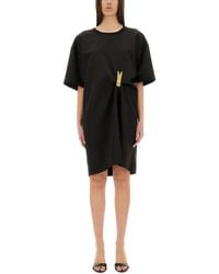 Moschino - Solid Round Neck Knee Length Dress - Lyst