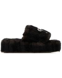 Balenciaga - Dark Eco Fur Slippers - Lyst
