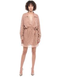 Stella McCartney - Peach Animal Print Shirt Dress - Lyst