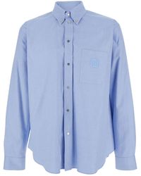 Fendi - Light Cotton Shirt With Embroidered Details For - Lyst