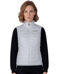 EA7 - Quilted Mock Collar Jacket - Lyst