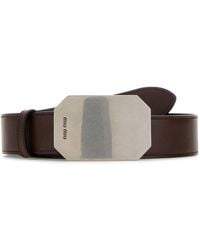 Miu Miu - Chocolate Leather Belt - Lyst
