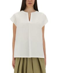 Aspesi - Solid V Neck Top - Lyst