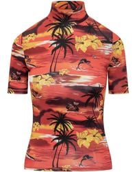 Coperni - Printed Mock Collar Top - Lyst