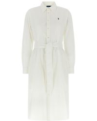 Polo Ralph Lauren - Logo-Embroidered Linen Shirtdress - Lyst