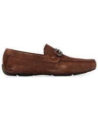 Ferragamo - Dark Suede Loafers - Lyst