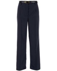 Prada - Embroidered Wool Pant - Lyst