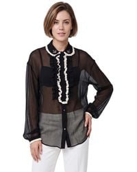 DSquared² - Embellished Shirt Collar Top - Lyst